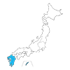 九州地方｜色分け｜地図 - 地図｜日本｜フリーイラスト素材