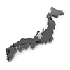 地図｜日本｜黒色｜中部 - 地図｜日本｜フリーイラスト素材