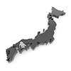 地図｜日本｜黒色｜四国地方 - 地図｜日本｜フリーイラスト素材