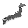 地図｜日本｜黒色｜九州地方 - 地図｜日本｜フリーイラスト素材